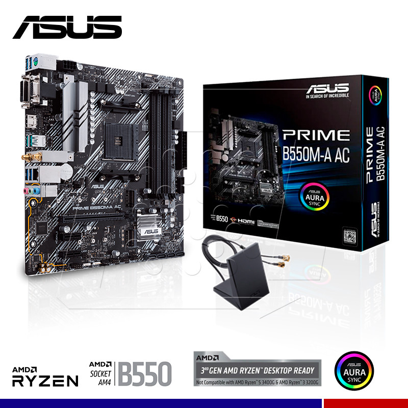 motherboard asus prime b550m-a ac, chipset amd b550, socket amd am4, matx